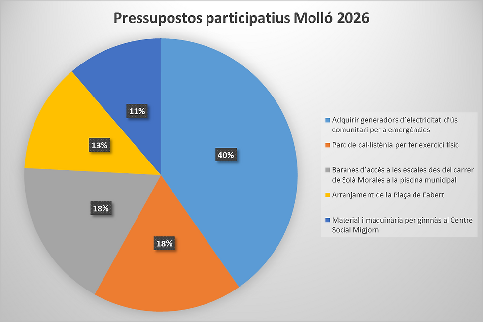 L'adquisició de generadors guanya els Pressupostos Participatius 2026