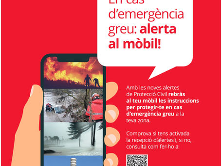 27 d'abril: prova d'alerta de Protecció Civil als mòbils a les regions de Girona i Catalunya Central