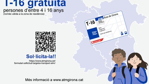 Ja pots demanar la T-16, que permet a les persones (4 a 16 anys) viatjar gratuïtament amb transport públic pel Ripollès
