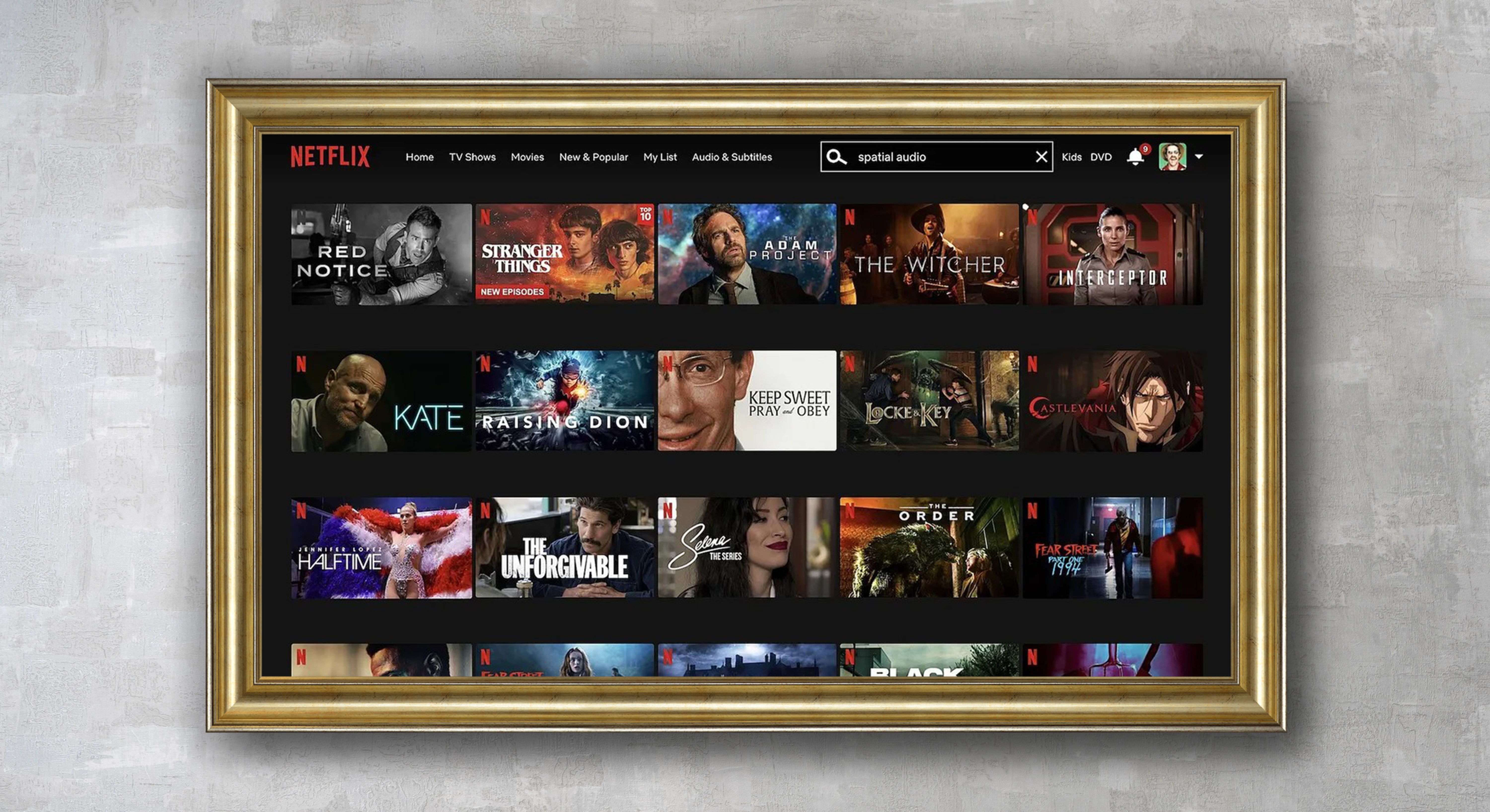 Lenora - Distressed Gold TV Frame