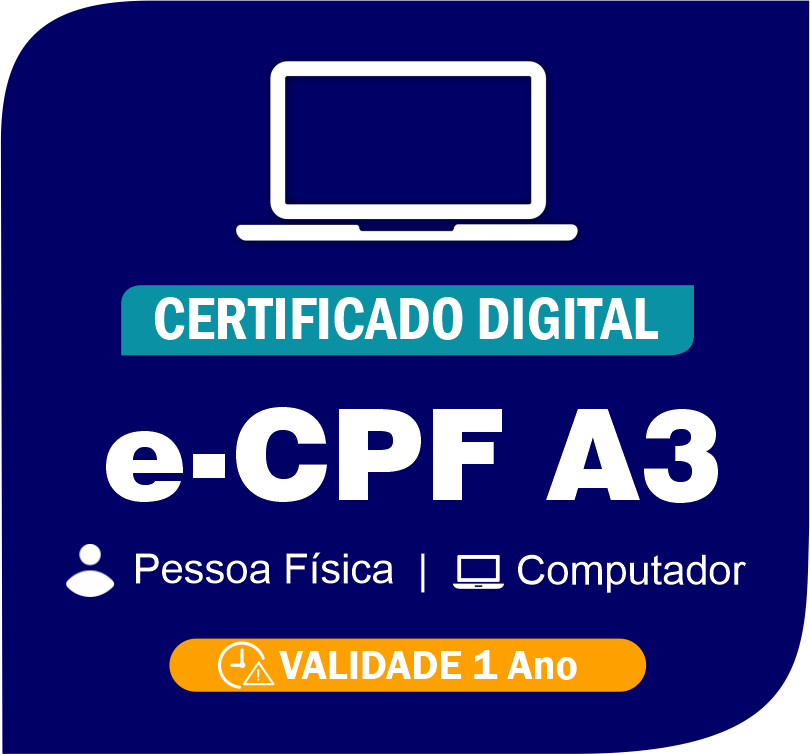 CERTIFICADO DIGITAL e-CPF A-3 (sem mídia)