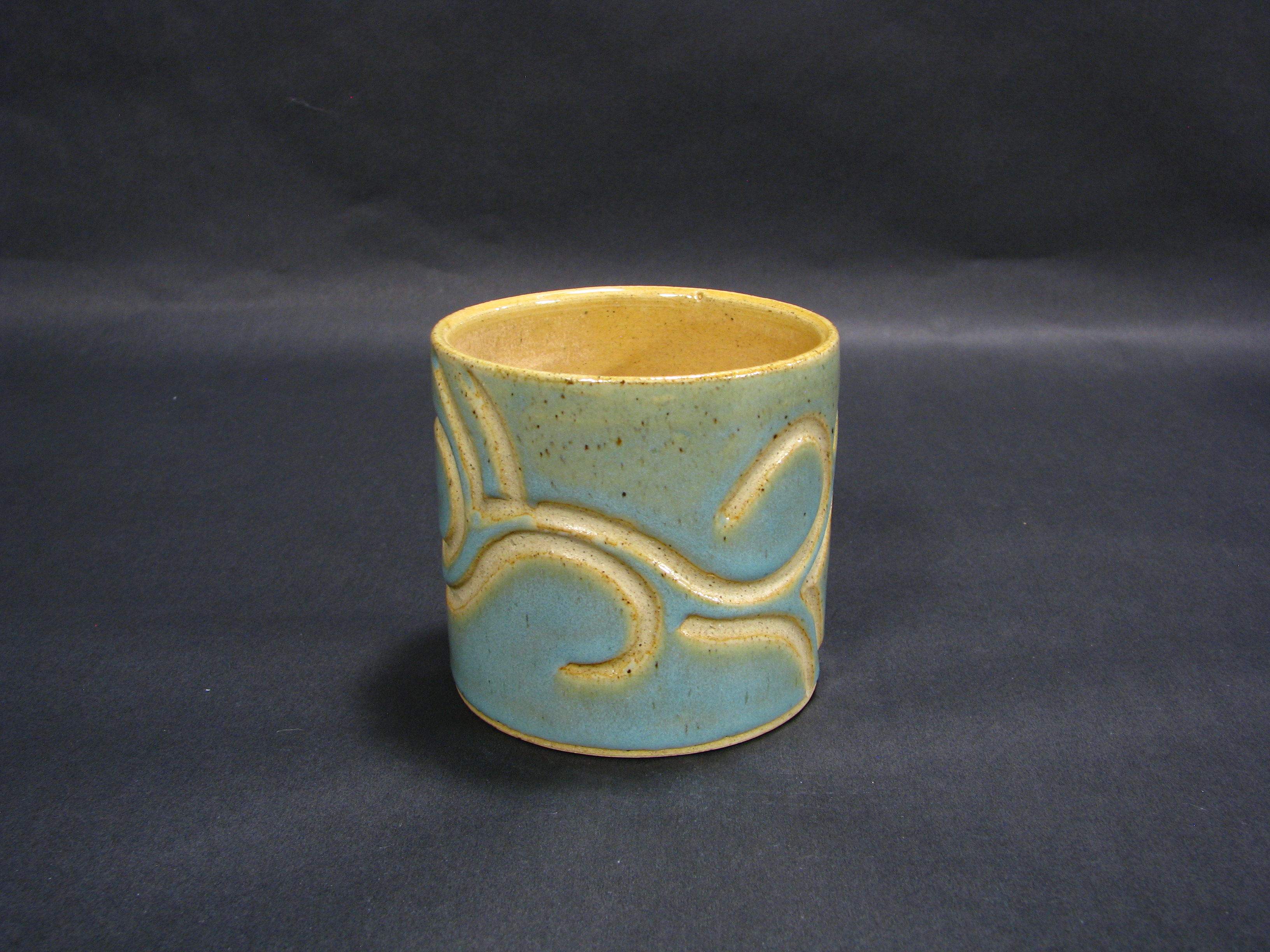 Yellow and Turquoise Vessel