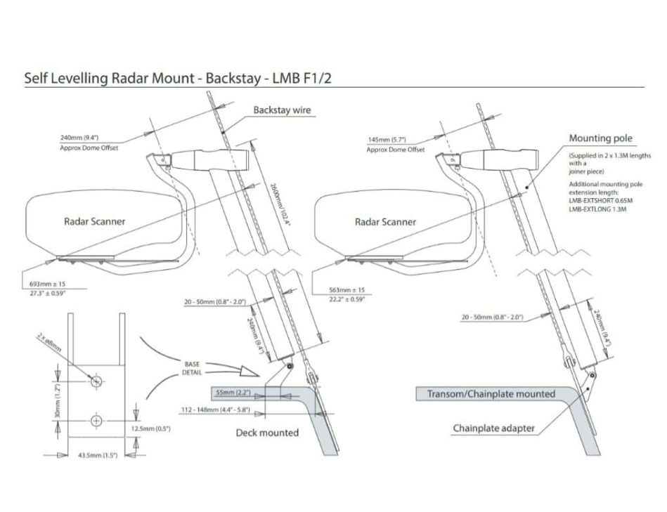 Thumbnail: Scanstrut Self-Levelling Mast Mount for 2kW/ 4kW radomes