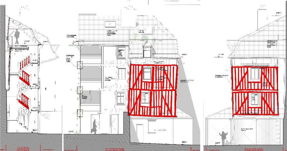 Diagnostic et réhabilitation, îlot Saint Michel, Rennes
Etude et projet pour un bâtiment existant en pans de bois au cœur de l'îlot Saint Michel - Explorations Architecture