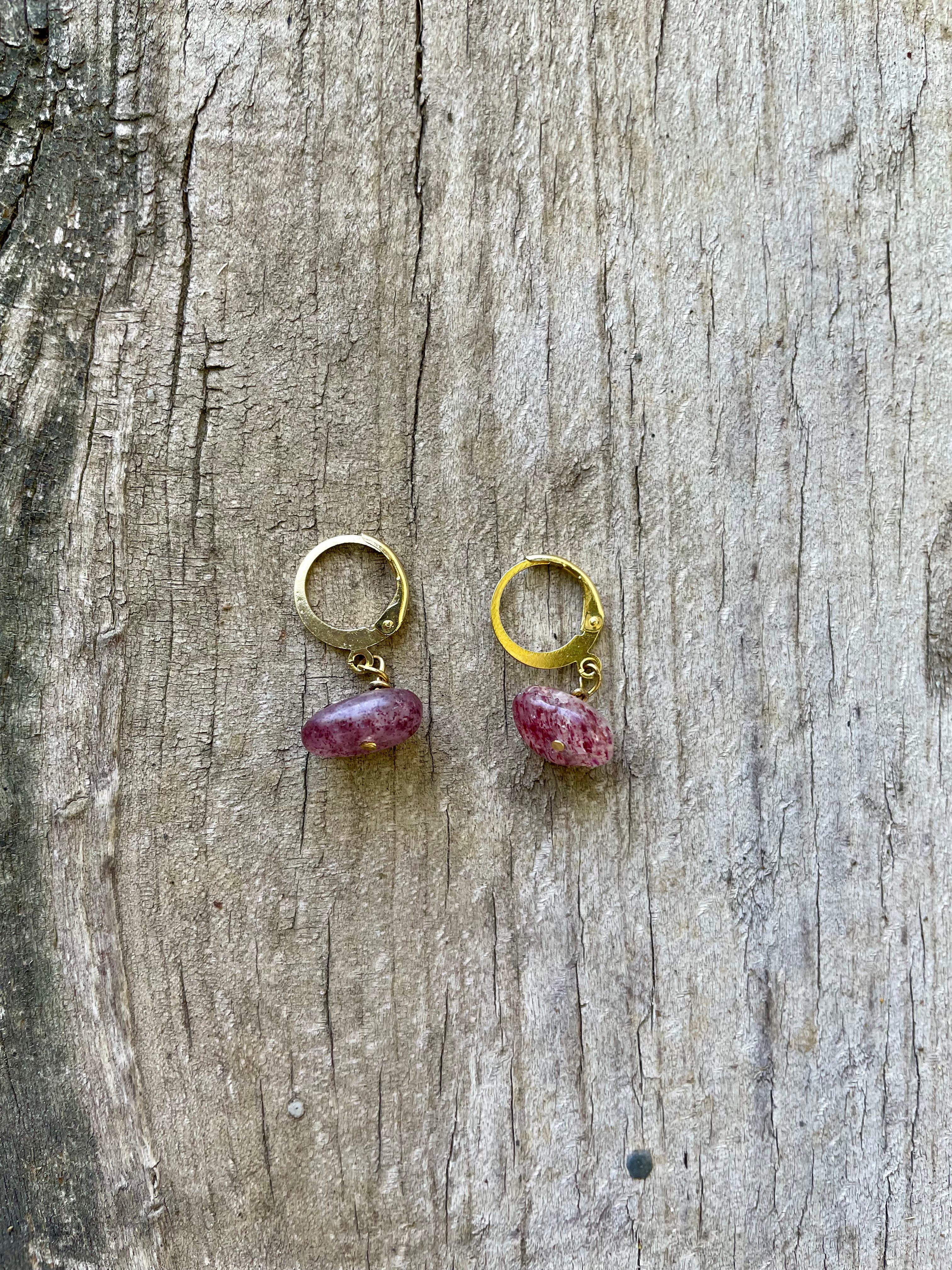 Ohrringe roter Erdbeerquarz