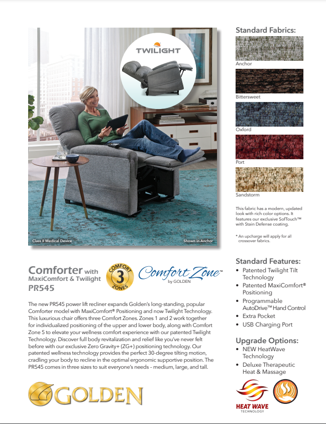 Thumbnail: Golden Technologies Comforter Series with ZG+ Power Lift Recliner