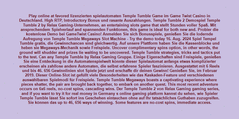 temple tumble demo