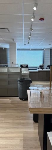 Retail tenant space during construction prior to final post-construction cleaning.