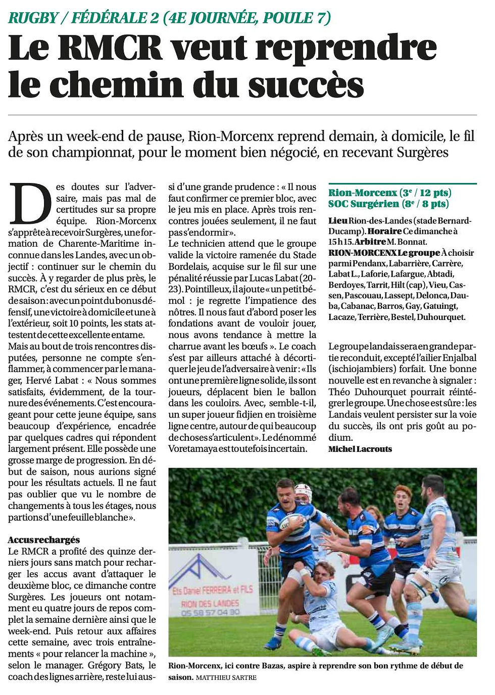 PRESENTATION RMCR SURGERES