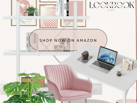 Blush Pink Office Decor Idea with Amazon Finds 