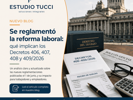El 1 de junio se publicaron en el Boletín Oficial los Decretos 406, 407, 408 y 409/2026, que reglamentan aspectos clave de la reforma laboral. En este blog analizamos qué implican estas nuevas normas para trabajadores y empleadores, incluyendo cambios en recibos de sueldo, convenios colectivos, actividad sindical, indemnizaciones, registración laboral y regularización del empleo no registrado.