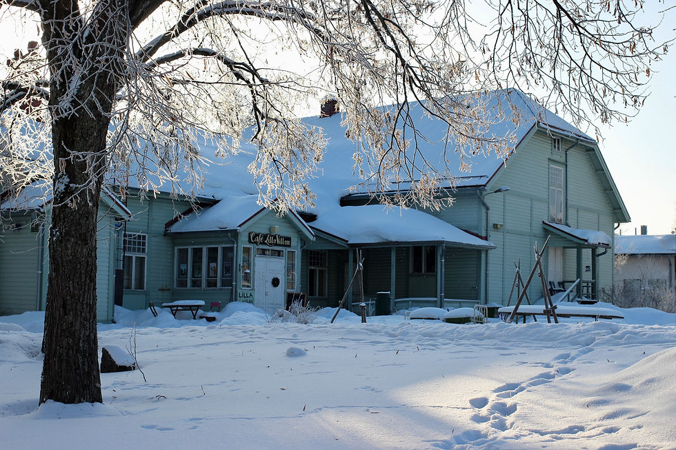 Eye-level view of a cozy community gathering space with people engaging in activities