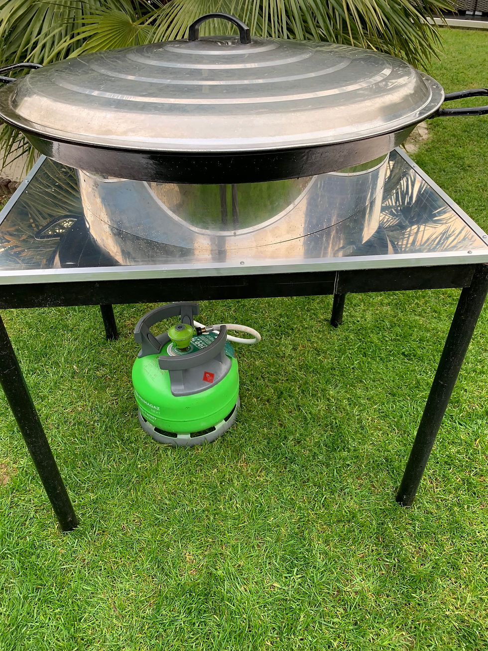 poele 80 cm sur table inox