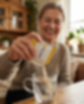 PD Balance - woman pouring PD Balance pouch 1 into cup.png
