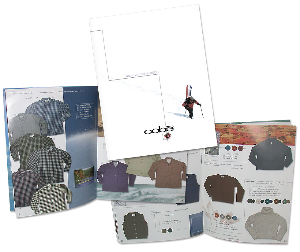OOBE seasonal catalog showcasing Rob McAbee's creative direction, editorial design and brand photography.
