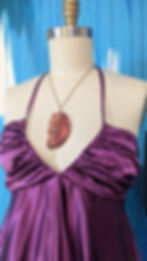 red african sumac burl and geode cluster necklace