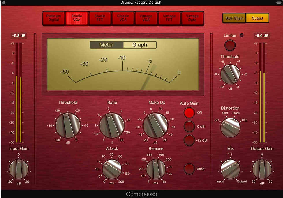 VCA type compressor on the drum bus group screenshot