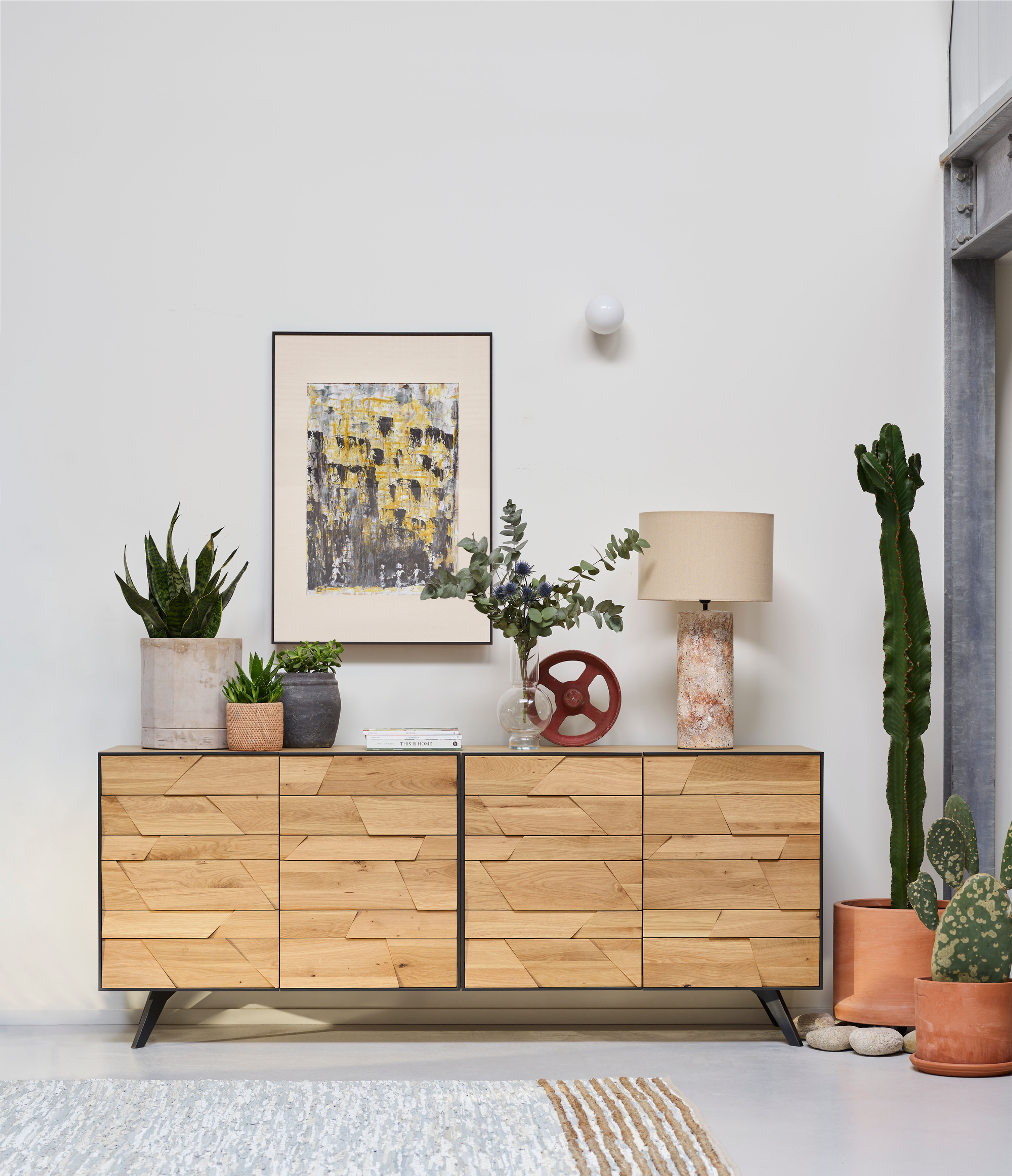 Enfilade en chêne et métal