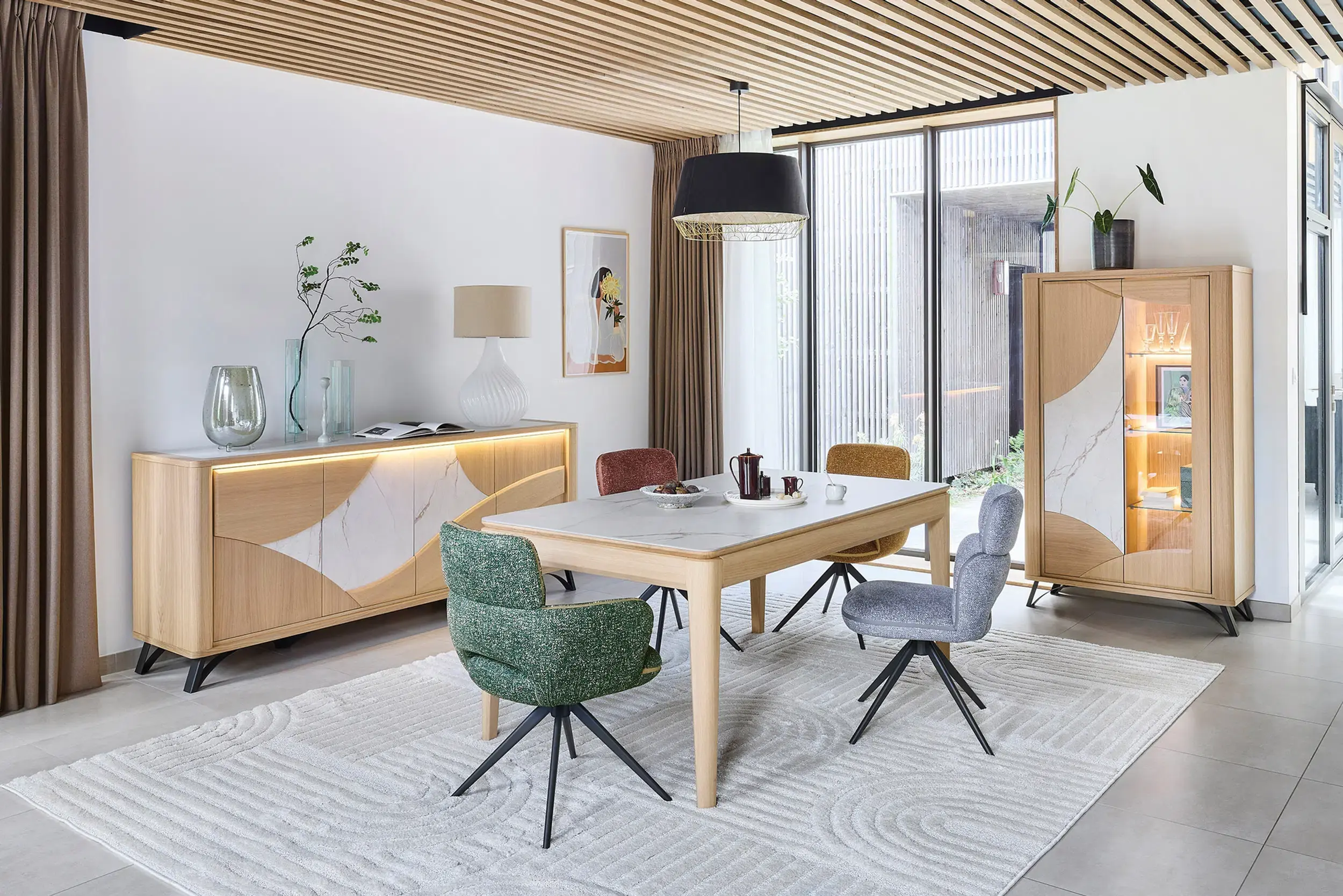 Table chêne et céramique