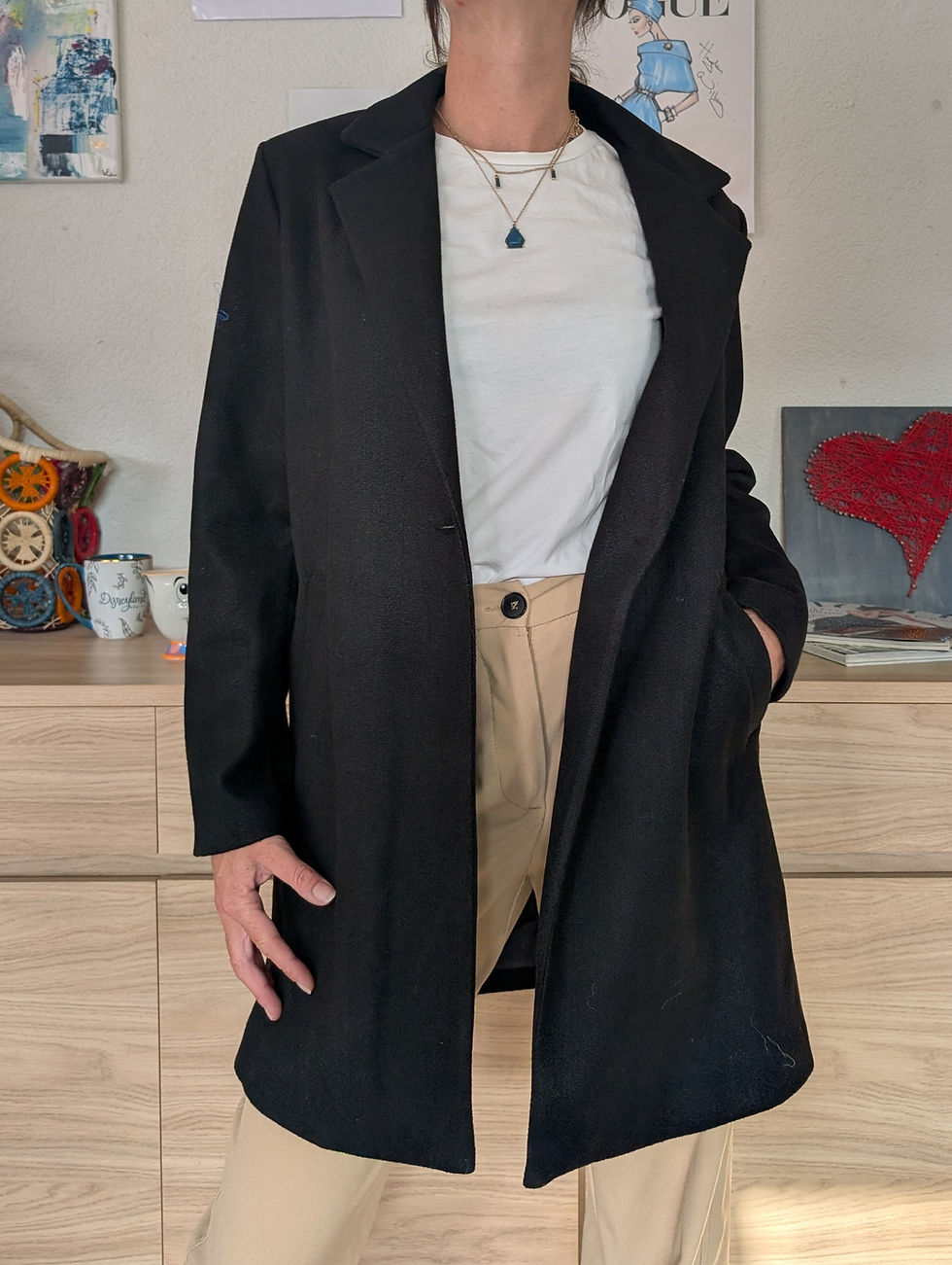 Miniature : Manteau noir style feutrine T: S