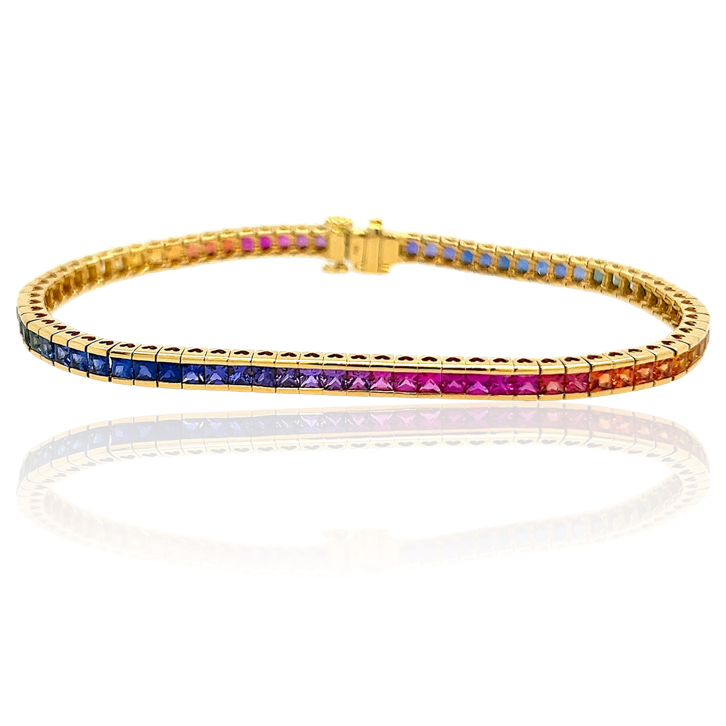 RAINBOW SAPPHIRE HEART BRACELET