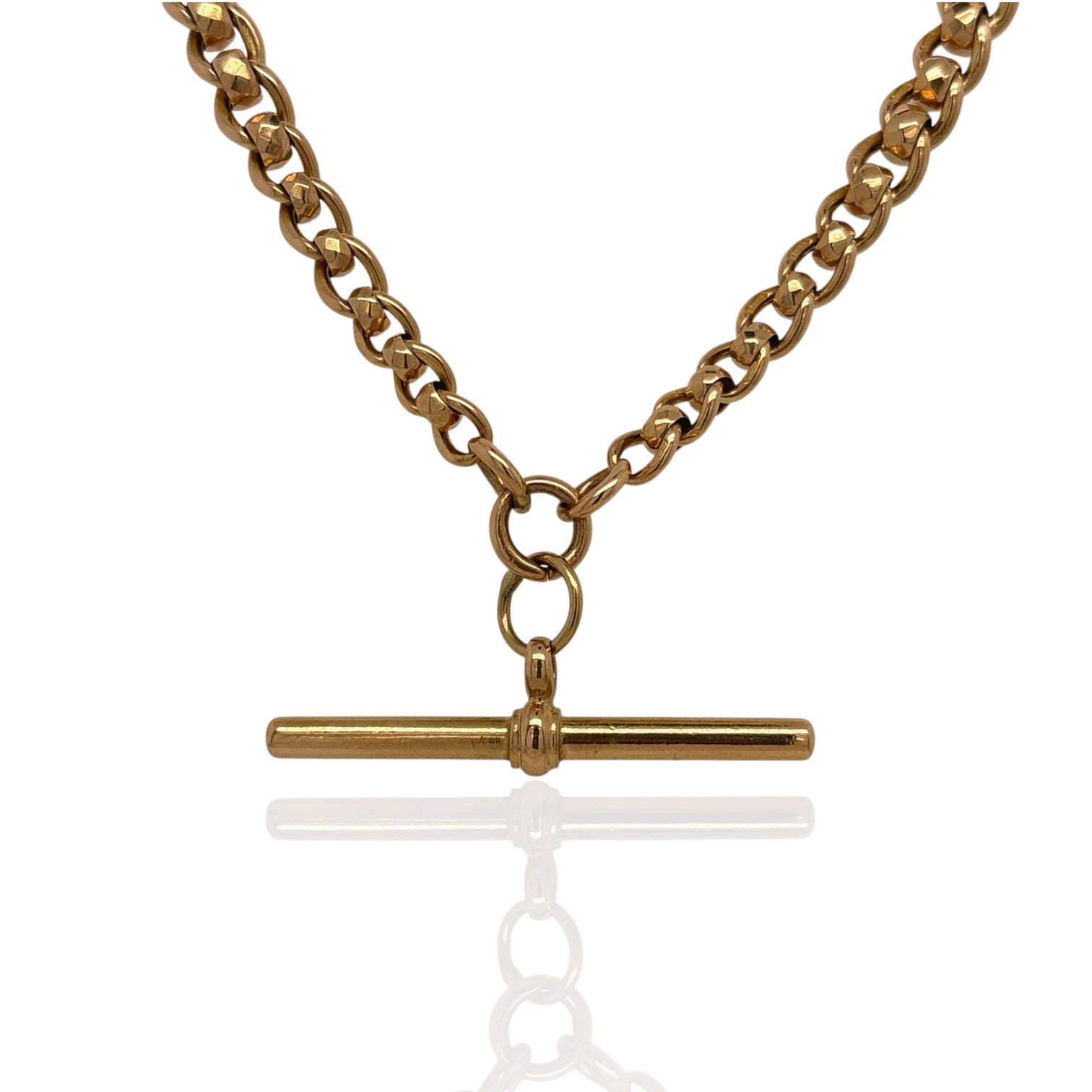 VINTAGE YELLOW GOLD 9CT ALBERT CHAIN NECKLACE3100