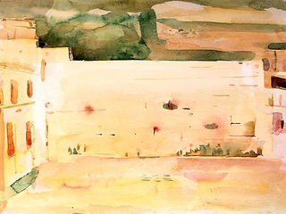 Heidy Sumei Chuang, Western Wall, Watercolor on Paper, 20_x22_