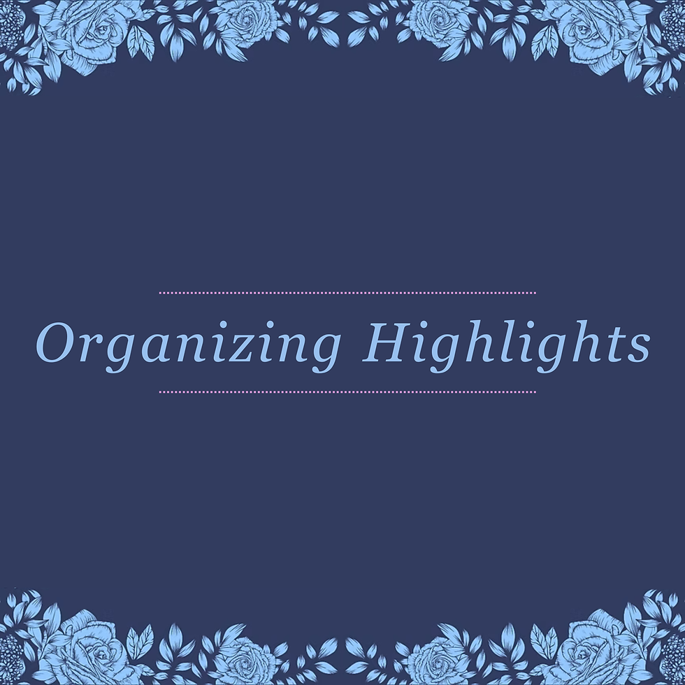 Organizing Highlights