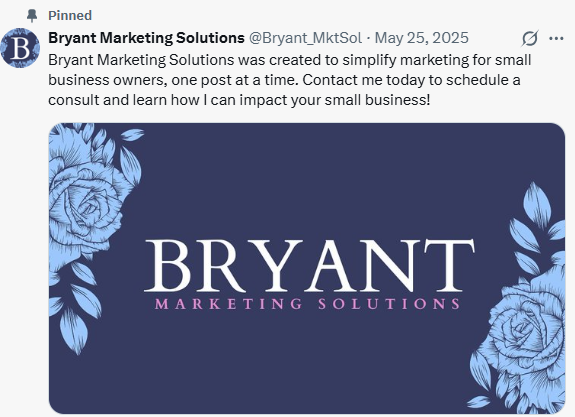 Example of X Pinned Post