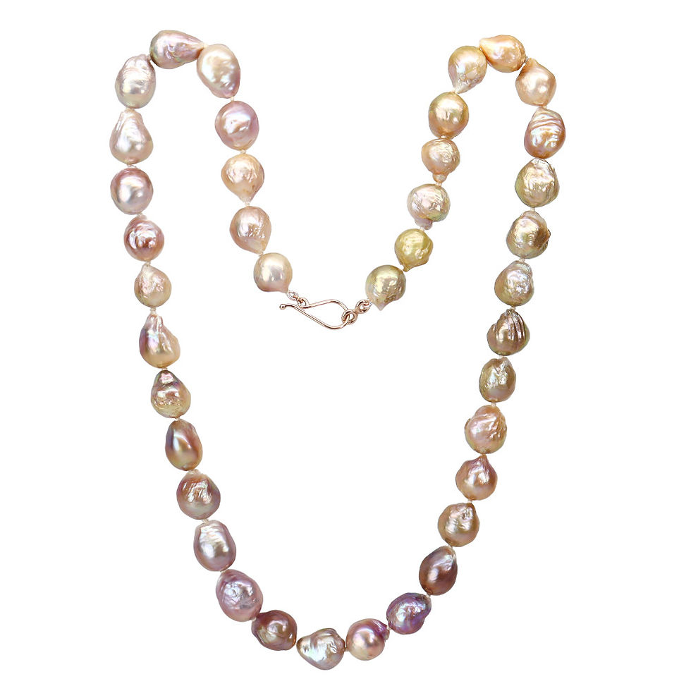 Thumbnail: Freshwater Baroque Pearl Natural Color Ombre Necklace