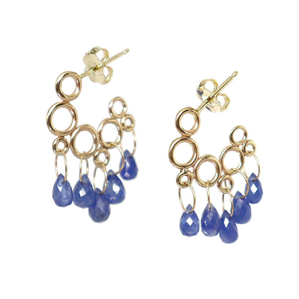 Sapphire Bubble Hoop Earring
