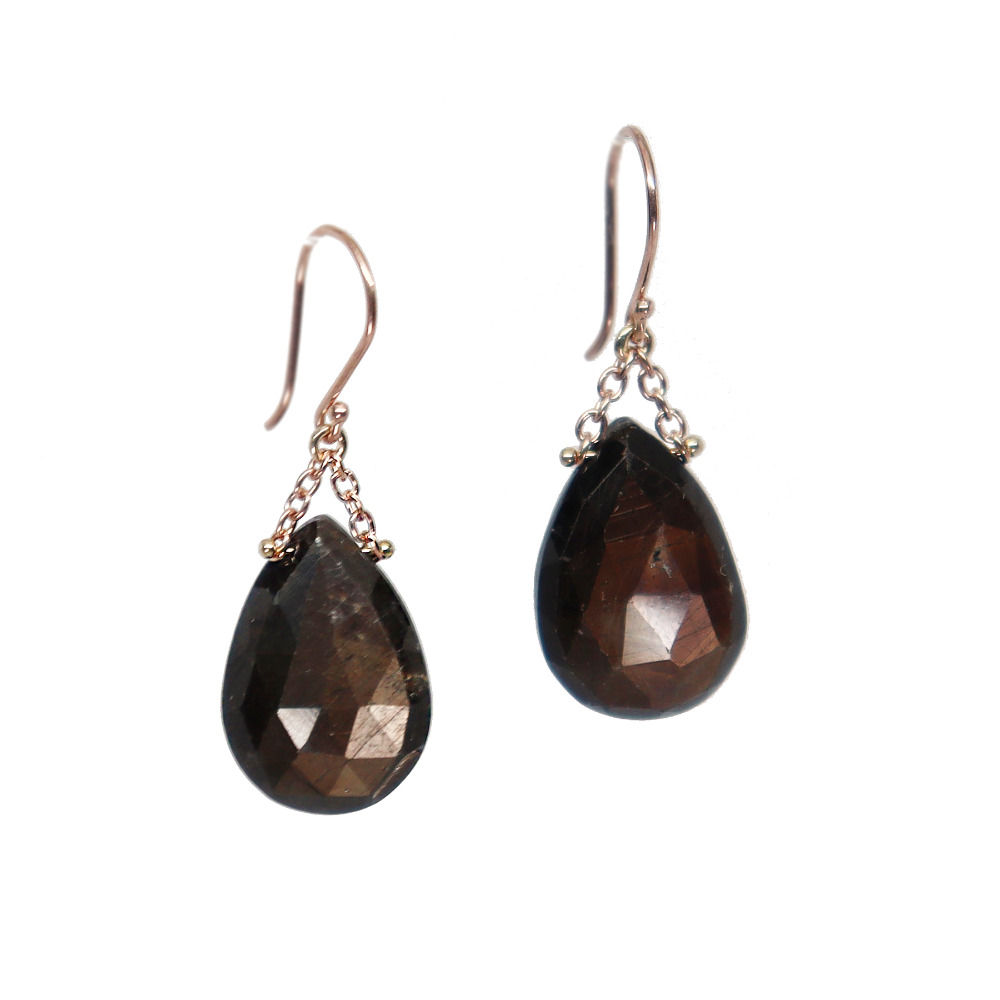 Brown Sapphire Trapeze Earring