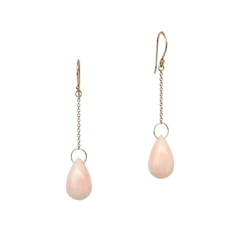 Pink Opal Single Loop Drop Earring