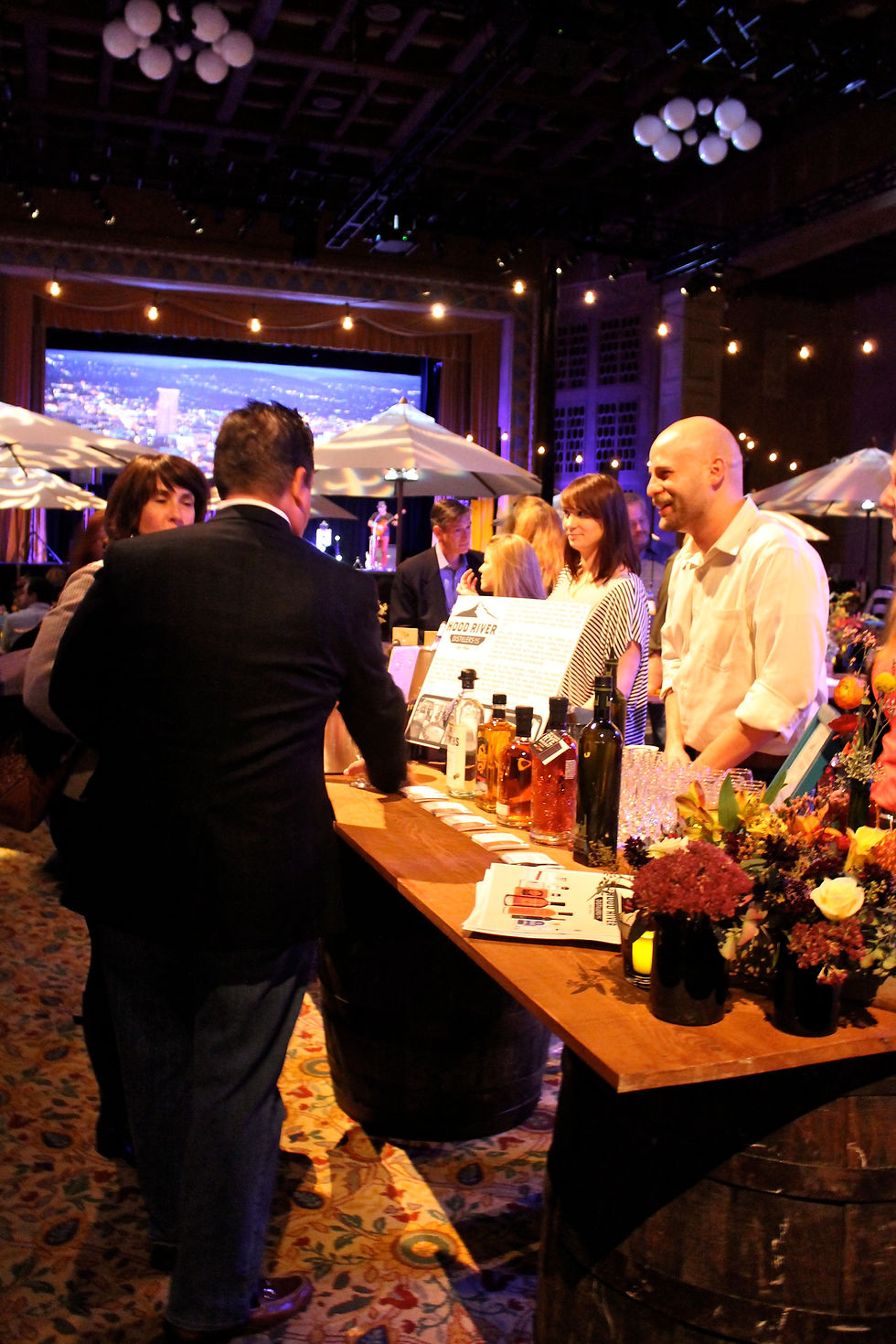Attendees sample local drinks