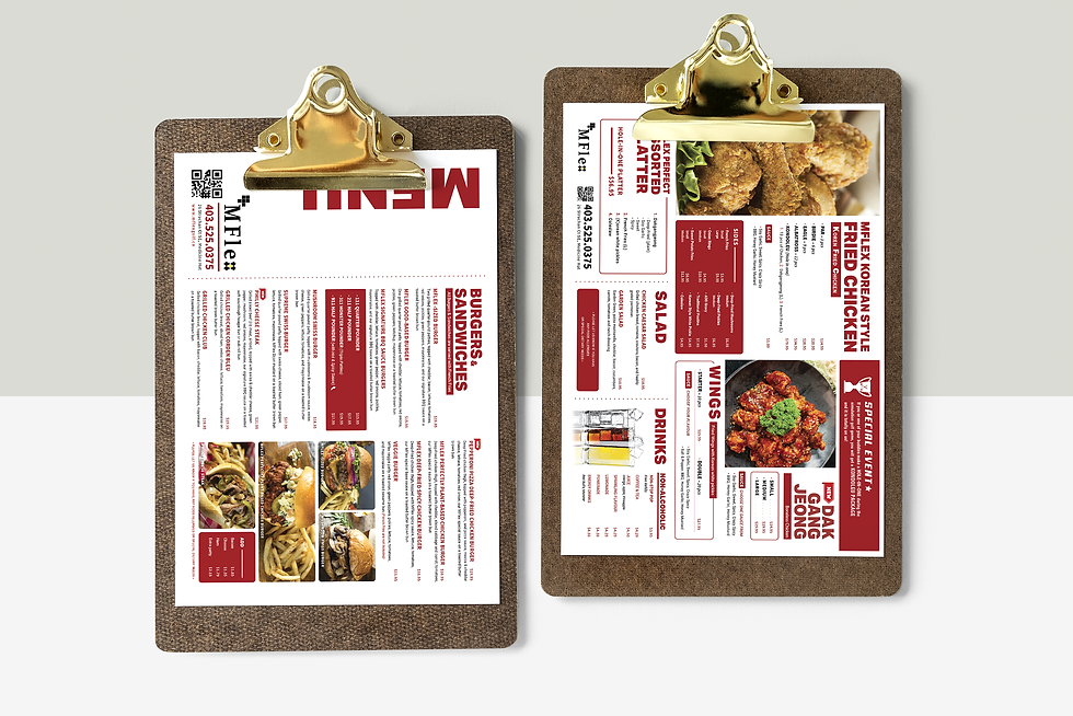 캘거리 메뉴 디자인