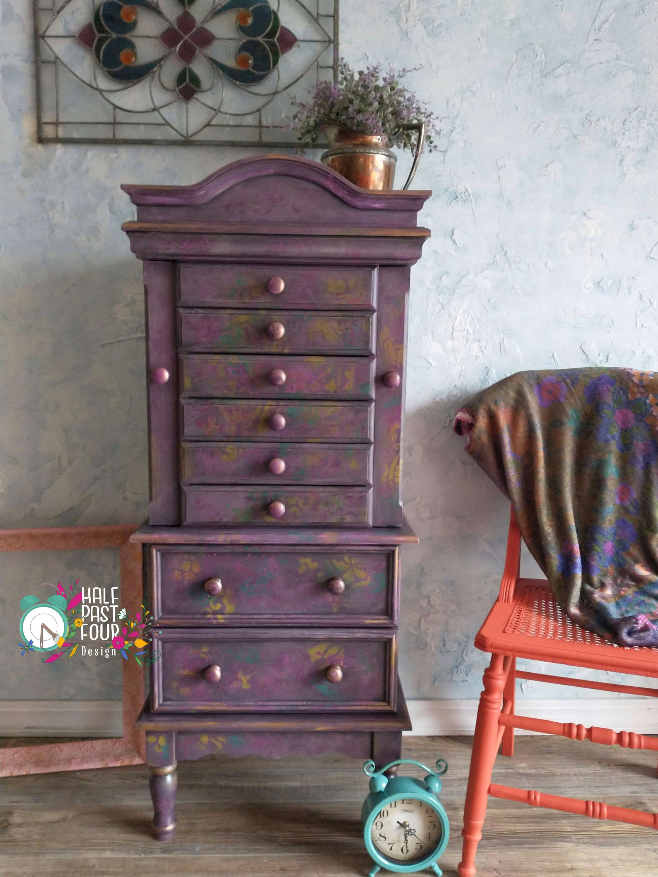 Hand Painted Jewelry Armoire 