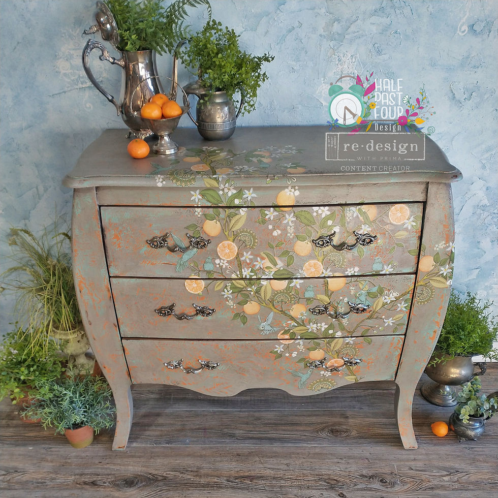 Thumbnail: Painted Bombe Chest, Dresser, entryway cabinet