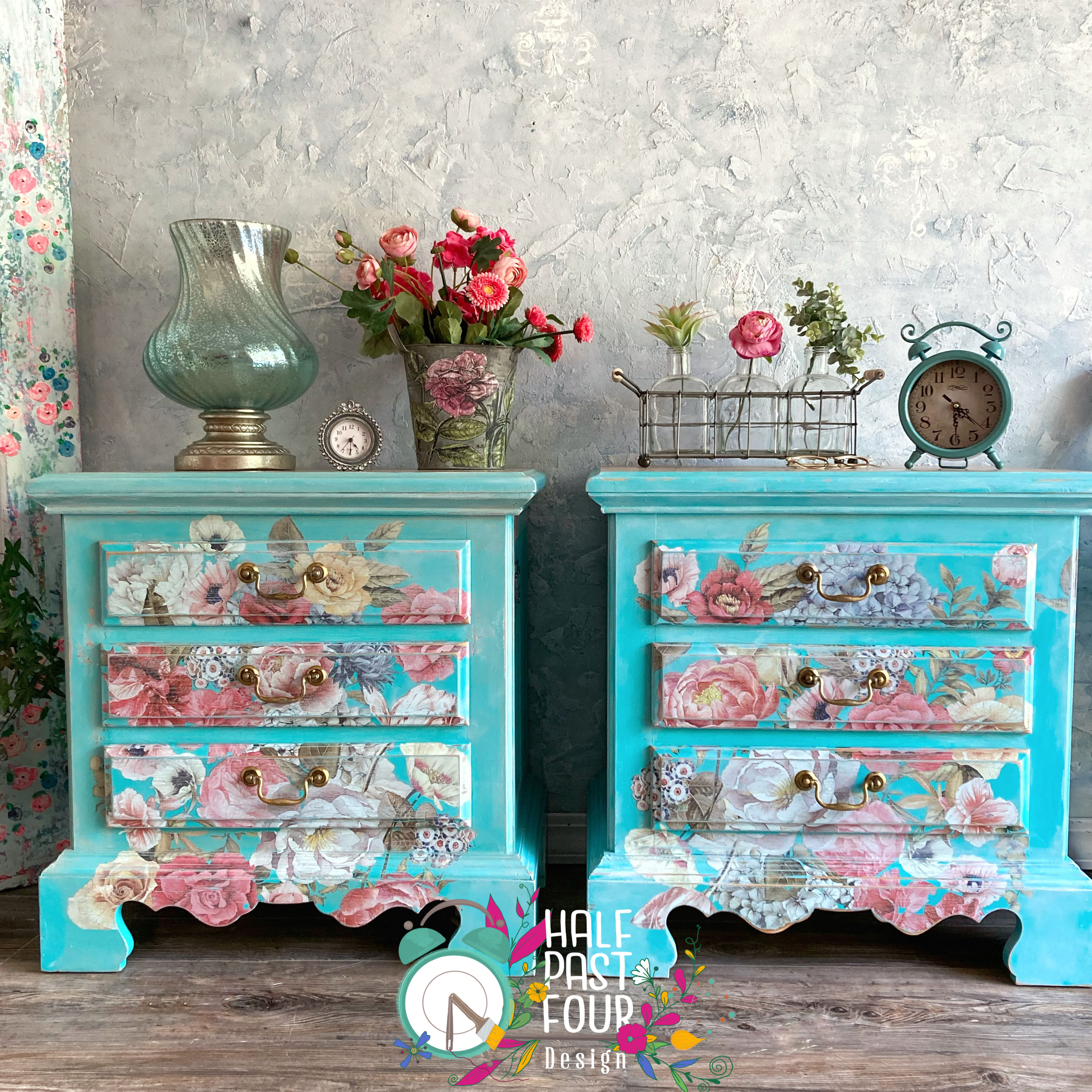 Painted night stands, side tables, matching end tables, coastal, cottage