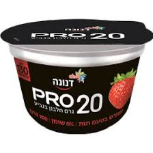 יוגרוט בטעם תות 20 ג חלבון שטראוס