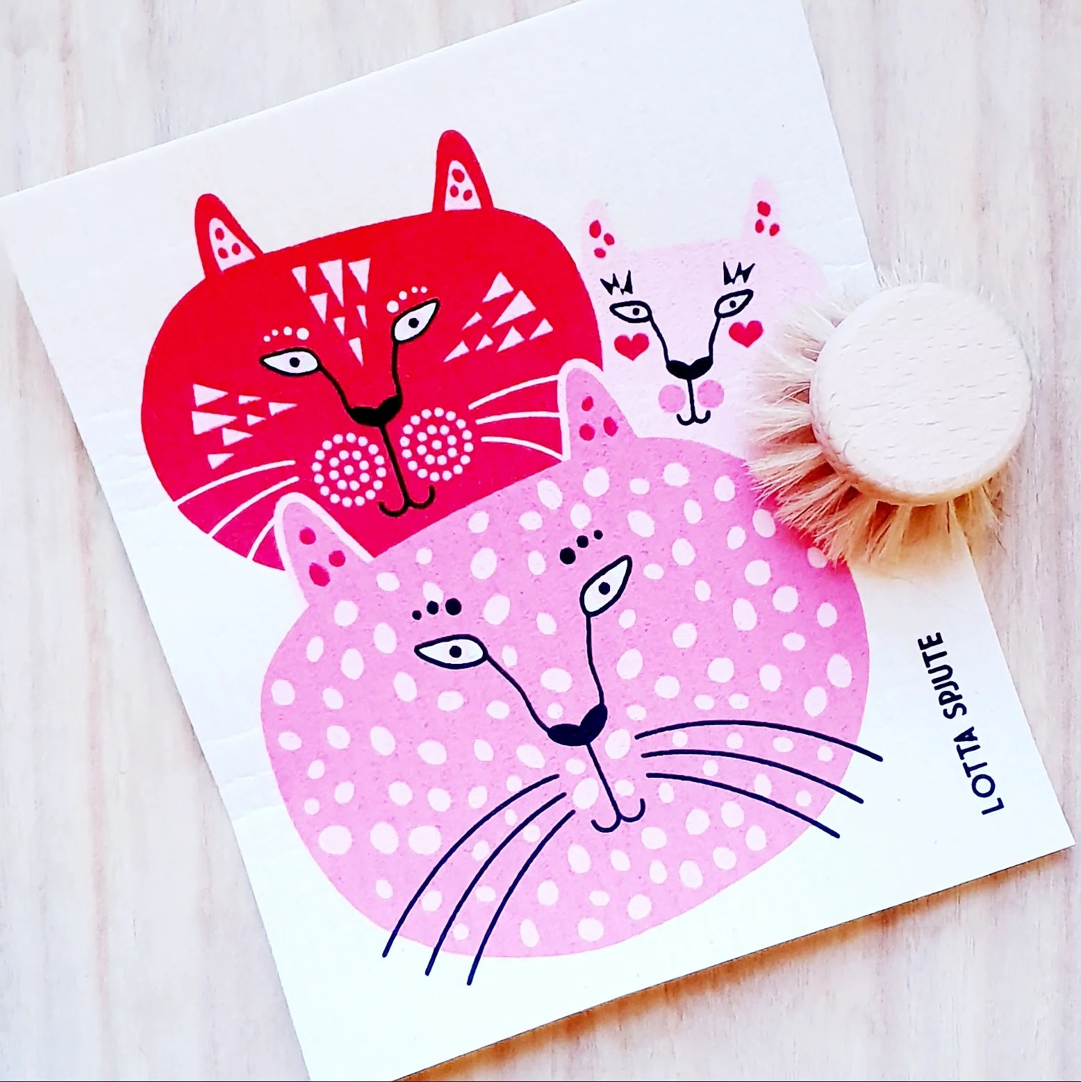 Pink Cats Dish Cloth