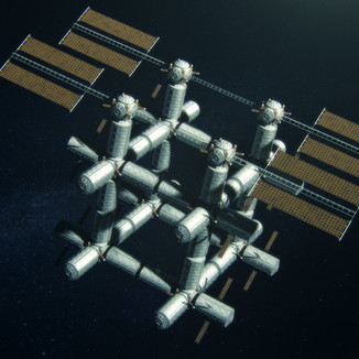 Satellite in outer space