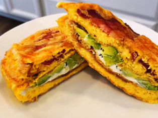 Keto Bacon and Avocado Toast Chaffle