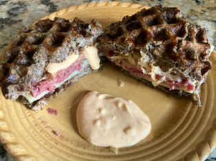 Keto Reuben Chaffle