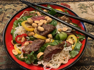 Keto Ginger Garlic Steak and Noodle Salad