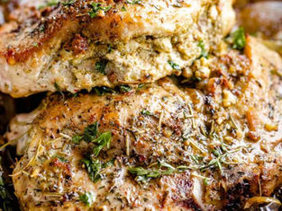 Keto Pesto Stuffed Pork Chops