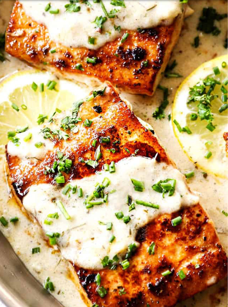 Keto Mahi Mahi in Lemon Garlic Cream Sauce 🐟🍋
