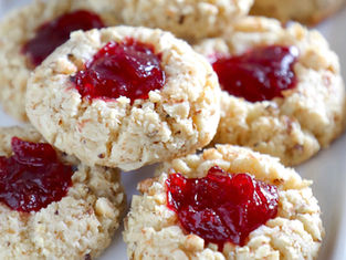 Keto Strawberry Thumbprint Cookies