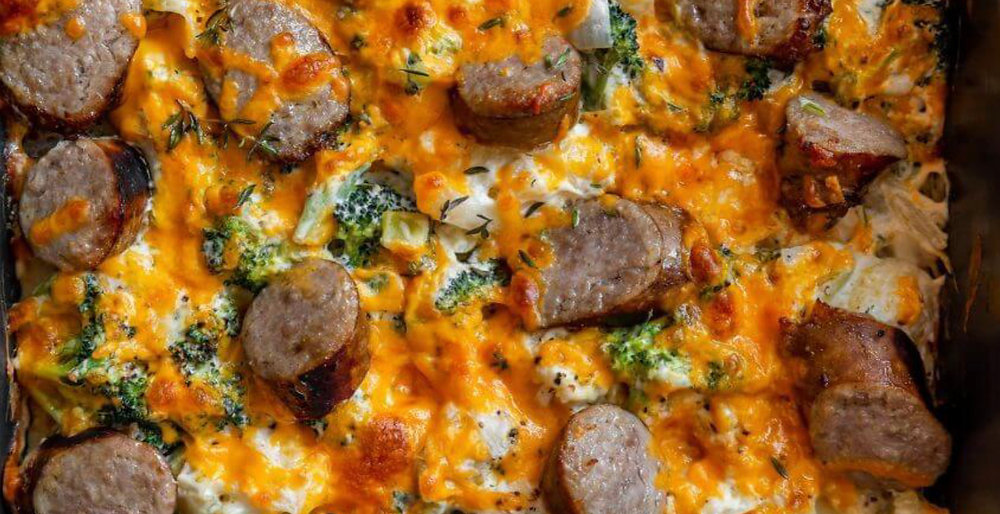 Sausage Broccoli Cauliflower Gratin