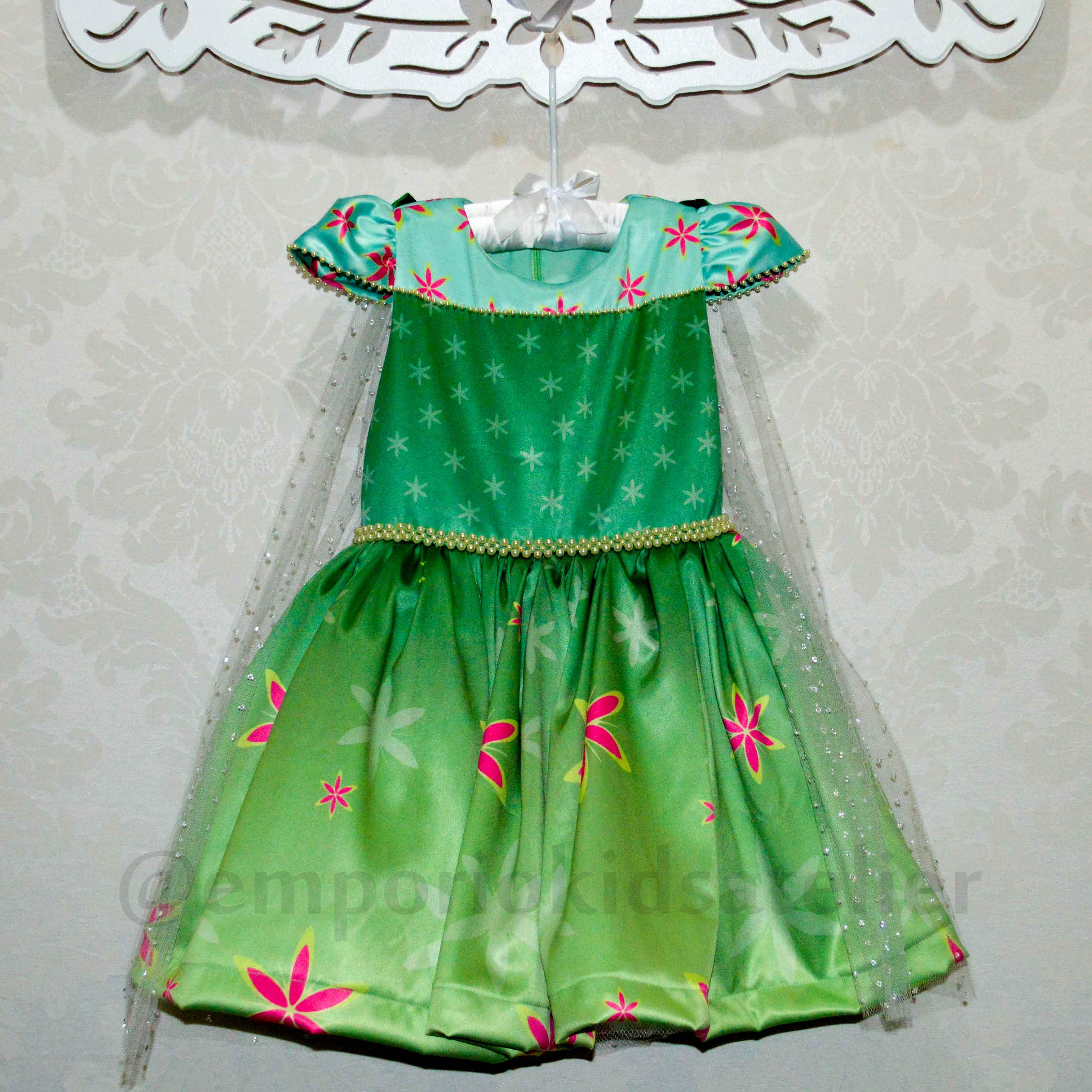 Vestido Luxo estampado, Princesa Elsa (Frozen Fever).
