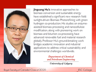 Great New! Dr. Hu named to incoming class of Royal Society of Canada College of New Scholars, Artists and Scientists. Congratulations!